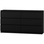 Wooden Chest of Drawers with 6 Drawers Black 138x40x77cm - Image 3