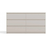 Wooden Bedroom Chest of Drawers with 6 Drawers Cashmere 138x40x75cm - Image 3