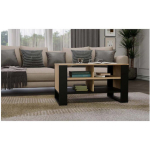 Modern Coffee Table 4 Pieces Slim Artisan Oak Black - Image 6