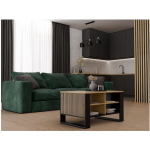 Modern Coffee Table 4 Pieces Slim Artisan Oak Black