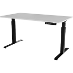 Gaming Office Wooden Black/white with Metal Legs & Adjustable Height 150x80x72cm - Image 2