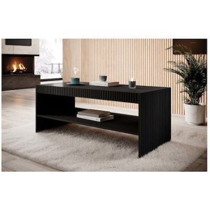 Rectangular Central Coffee Table Pafos Wooden Black M120xW60xH50cm