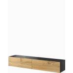 TV Stand Vigo 180 Black Wotan Oak L180xD30xH40cm - Image 2
