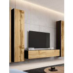 TV Stand Vigo 180 Black Wotan Oak L180xD30xH40cm