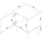 Bedside Table Isla Wooden White 44.5x40x59cm - Image 3