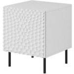 Bedside Tables Hole Wooden White / Black 2 Pieces 44x40.5x53.5cm - Image 2