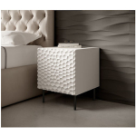 Bedside Tables Hole Wooden White / Black 2 Pieces 44x40.5x53.5cm
