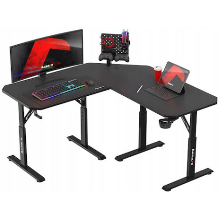 Γραφείο Gaming Hero Ξύλινο Black 180x150x70εκ.