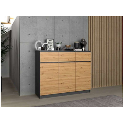 Wooden Chest of Drawers with 3 Drawers 120x40x97cm