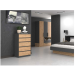 Wooden Chest of Drawers with 5 Drawers Antracyt 70x40x112cm