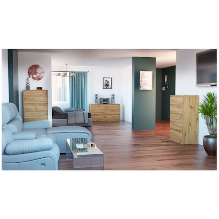 K120 Wooden Chest of Drawers with 6 Drawers 120x40x75cm