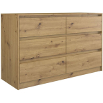 K120 Wooden Chest of Drawers with 6 Drawers 120x40x75cm - Image 2