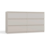 Wooden Bedroom Chest of Drawers with 6 Drawers Cashmere 138x40x75cm - Image 2
