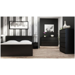 Wooden Chest of Drawers with 6 Drawers Black 138x40x77cm