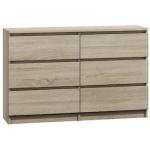 M6 Wooden Chest of Drawers with 6 Drawers Sonoma Oak 70x40x77cm - Image 2