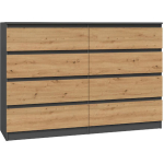 Wooden Chest of Drawers with 8 Drawers ANT/ART 138x40x97cm - Image 2