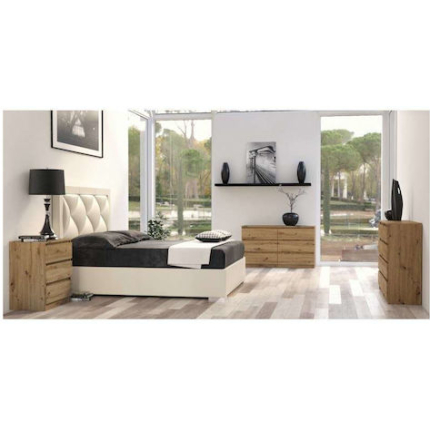 M6 Wooden Chest of Drawers with 6 Drawers Artisan 138x40x77cm