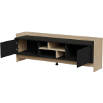 Sideboard Wooden Oak/black 150x38x50cm - Image 4
