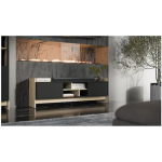 Sideboard Wooden Oak/black 150x38x50cm