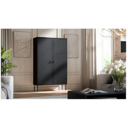 Sideboard Wooden Black 100x39x166cm