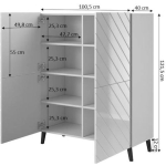Sideboard Abeto Wooden Black 100.5x40x121.5cm - Image 4