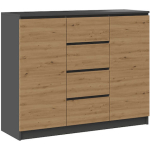 Sideboard Wooden with Drawers Anthracite 120x40x97cm - Image 2