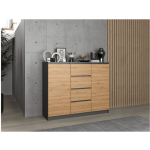 Sideboard Wooden with Drawers Anthracite 120x40x97cm