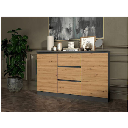 Sideboard Wooden Gray 120x40x97cm