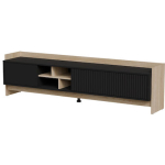 Sideboard Wooden Oak/black 190x38x50cm - Image 2