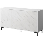 Sideboard Marmo Wooden with Drawers White Matt 150x45x80.5cm - Image 2