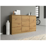 Artisan Sideboard Made of Solid Wood with Drawers Natural 120x40x97cm