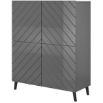 Abeto Wooden Sideboard Gray 100.5x40x121.5cm - Image 2