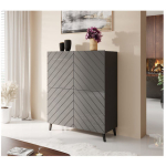 Abeto Wooden Sideboard Gray 100.5x40x121.5cm