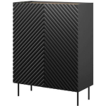 Sideboard Wooden Black 98x45x127cm - Image 2
