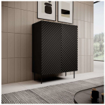 Sideboard Wooden Black 98x45x127cm
