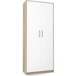 Oliv Office Storage Chipboard Cabinet Sonoma/White L74xW35xH180cm - Image 2