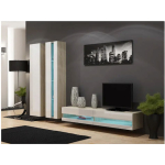 Vigo New Wall Living Room Display Cabinet made of Particleboard with Glass Sonoma / White 40x30x180cm - Image 3