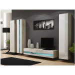 Vigo New Wall Living Room Display Cabinet made of Particleboard with Glass Sonoma / White 40x30x180cm - Image 4