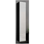 Vigo Floor-standing Living Room Display Cabinet made of Wood White/Black Gloss 40x30x180cm - Image 2