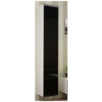 Vigo 180 Wall Living Room Display Cabinet made of Particleboard with Glass White / Black Gloss 40x30x180cm - Image 2