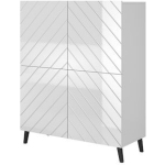 Abeto Floor-standing Living Room Display Cabinet made of Particleboard White 100.5x40x121.5cm - Image 2