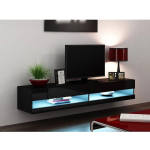 TV Stand Cama with LED Lighting Black L180xW30xH40cm - Image 2