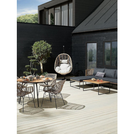 Outdoor Chair Wooden Natural 2 Pieces