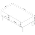 Rectangular Central Coffee Table Tresse Wooden Matte Green M110xW60xH40cm - Image 3