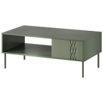Rectangular Central Coffee Table Tresse Wooden Matte Green M110xW60xH40cm - Image 2