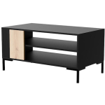 Rectangular Central Coffee Table Merci Wooden Black 100x49x55 cm - Image 2