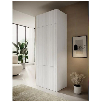 Bedside Table Pafos Wooden White 90x55.5x45cm
