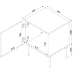 Bedside Tables Isla Wooden Black 2 Pieces 44.5x40x59cm - Image 4