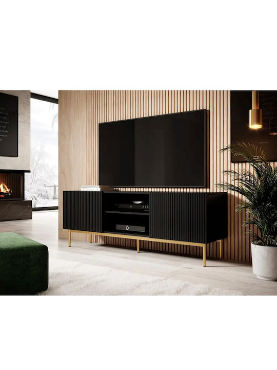 Metal TV Stand Matte Black M40xD40xH60cm - Image 1