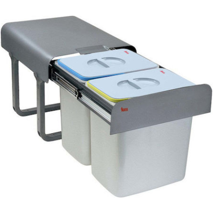 Teka Waste Bin from Stainless Steel for Cabinet Grey 30lt